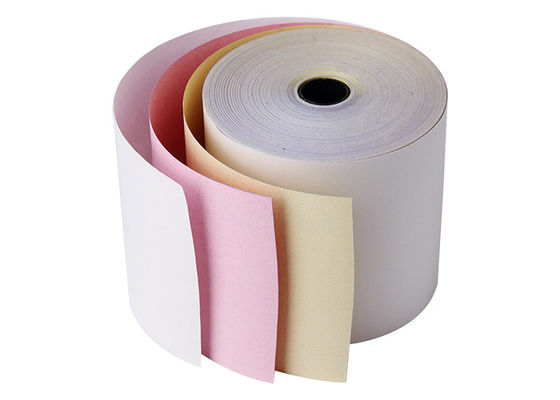 Papel termal Rolls 80gsm del cajero automático sin carbono de 3 capas para la máquina de la posición